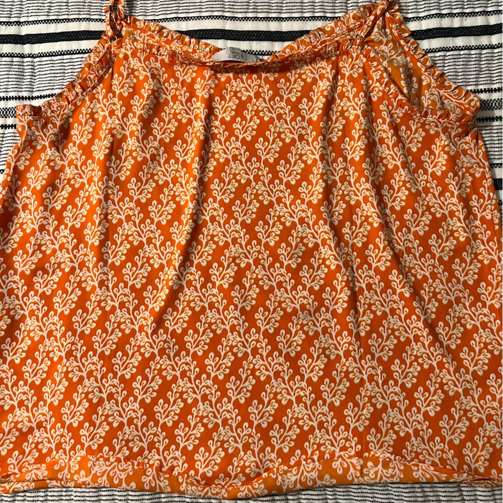 Loft Orange Paisley Shell, Size 20. NWOT